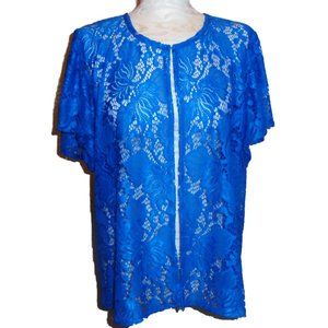 Lace Cardigan XL NWT Blue Jacket Shrug Top Blouse Evening Top Summer